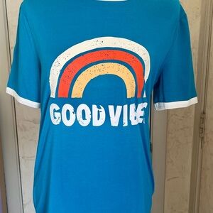 Good Vibe Teal Graphic Short Sleeve Tee